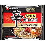 Nongshim Shin Ramyun Black with Premium Beef Broth, 4.58 Ounce (Pack of 10)