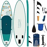 TrekFree Inflatable Stand Up Paddle Board, 11' Paddle Boards with Stable Fin and Durable SUP, Non-Slip EVA Deck, Ultra-Light Manual Air Pump,Our SUP for Youth &amp; Adults of All Skill Levels