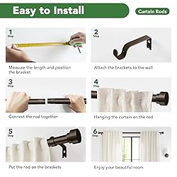 Curtain Rods for Windows 72 to 144, 1 Inch