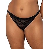 Curvy Couture Women's Sheer Mesh High Cut Brief Panty