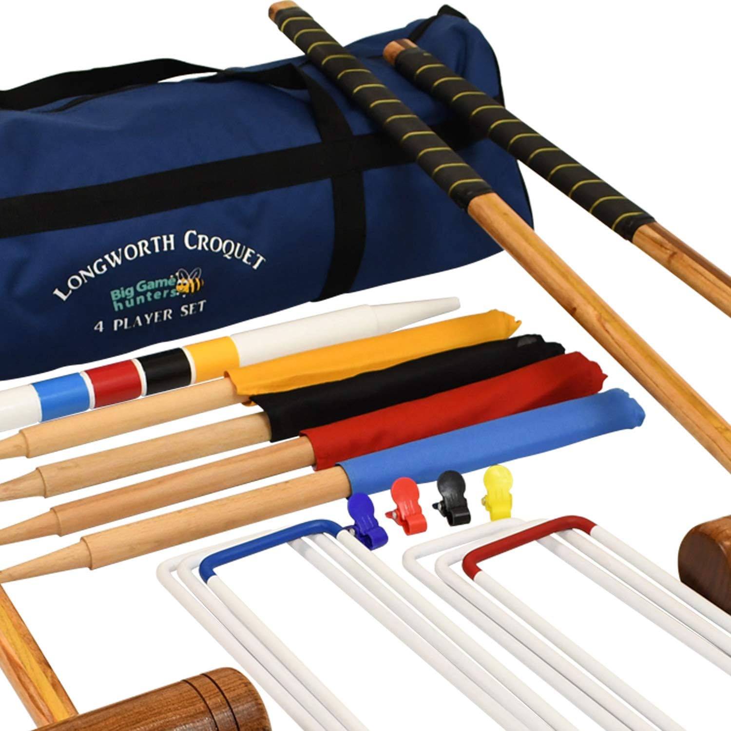 Super Saturday Longworth Croquet Set 4 Player UPGRADED Full Sized Adult