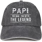 Papi Gifts Embroidered Cap, Funny Grandpa Gifts for Men, Adjustable Hat Gifts Accessory for Birthday & Christmas Grey