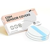 NeXxcel 50 Pack Sensor Covers for Freestyle Libre 3 &amp; Instinct, Waterproof | Full Coverage Film with No-Glue Center, Clear &amp; Long-Lasting, not for Libre 2