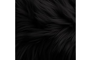 FabricLA Shaggy Faux Fur Square - 20" X 20" Inches Pre-Cut - Use Fake Fur Fabric for DIY, Craft Fur Decoration, Fashion Accessory, Gnome, Hobby - Black