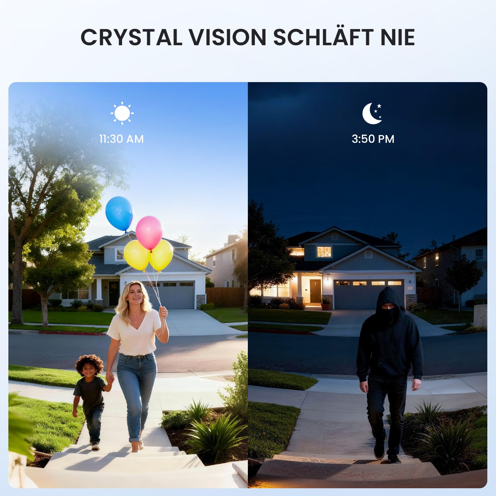 ieGeek 2K Video-Türklingel mit Kamera Kabellos, IP66 Wasserdicht, Intelligente AI Bewegungserkennung, Nachtsicht, Keine Abokosten, Kompatibel Mit Alexa, 2,4GHz WLAN, Inklusive Indoor-Klingel (Weiß) 2