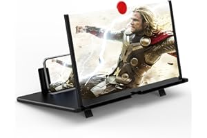 FANLORY 16" Screen Magnifier for Cell Phone,3D Magnifying Projector Screen Enlarger Expander for Movies, Videos, and Gaming, Foldable Phone Stand with Screen Amplifier, Compatible with All Smartphones