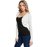 AmélieBoutik Women Long Sleeve Light Knit Bolero Shrug Cardigan