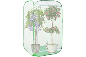 DREDQCCO 36" Garden Mesh Plant Enclosure Cover, Pop-up Garden Mesh Plant Cover for Pests, Bird and Pest Protection Guard for Fruit, Vegetables, Flowers and Herbs(1Pcs 24x24x36in Having Bottom)