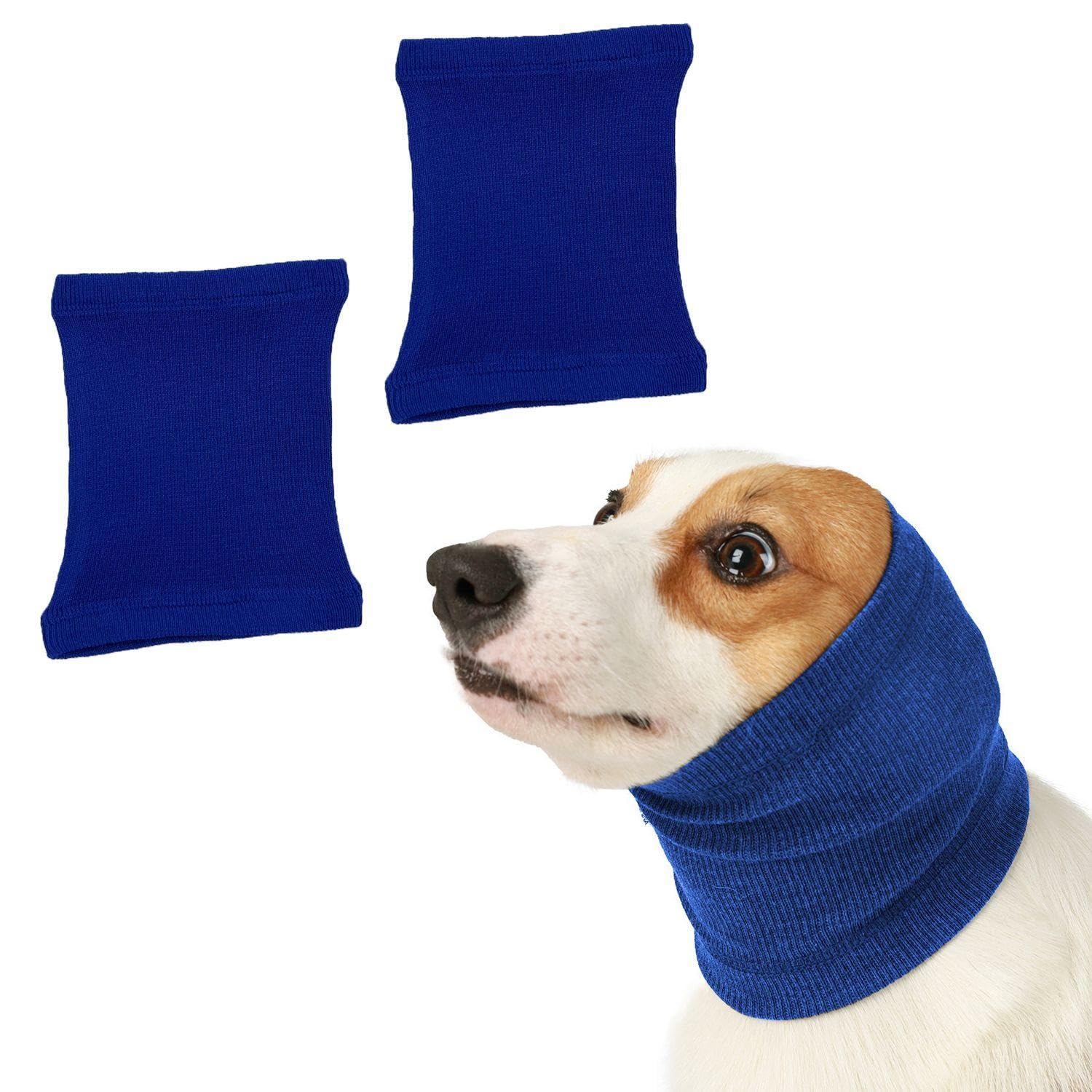 VEHYEGOI 2 Pieces Dog Soothing Hoods, Dog Ear Protectors, Dog Earmuffs Noise Protection, Dog Collar Ear Protectors, Dog Firework Calming Earmuffs, Dog Noise Reduction Earmuffs