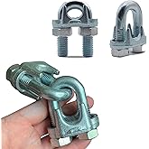 3/8 Inches Wire Rope Clamp,Heavy Duty Wire Rope Cable Clip Clamp,Zinc Plated Wire Rope Clips 4 Pcs (M10)