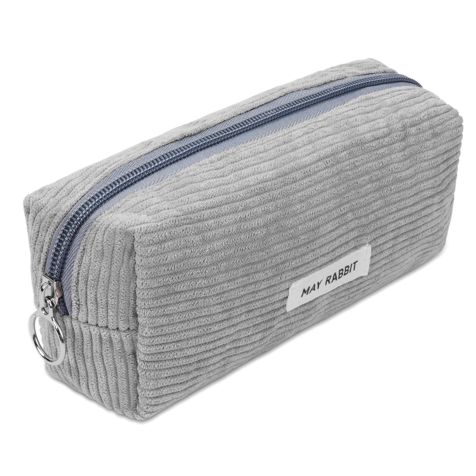OFFCUP Pencil Case, Corduroy Pencil Pouch, Cute Stylish Simple Pen Bag with Practical Zip, Portable Makeup Bag Stationery Pouch for Teenage Boys Girls School College (Gray) — image 1