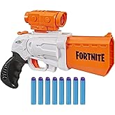 Nerf Fortnite SR Blaster - 4-Dart Hammer Action - Includes Removable Scope and 8 Official Elite Darts - for Youth, Teens, Adu