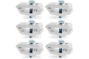 QYMOPAY Aluminum Mounting Clamps Tonneau Cover Clamps Truck Topper Clamps for Truck Cover, Cap, Camper Shell Clamps 6 Pack Silver