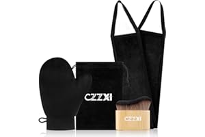CZZXI Tanning Mitt, Body Brush & Back Tanner Applicator Kit – Self-Tan Applicator for Body, Face & Hard-to-Reach Areas | Includes Storage Pouch