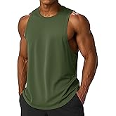 MAGCOMSEN Men's Tank Top Sleeveless Muscle Shirts Quick Dry Workout Gym Cut Off Shirt Lightweight Summer Bodybuilding Tee