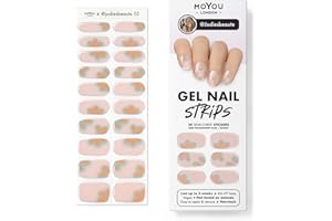 MOYOU LONDON Semi Cured Gel Nail Strips - 20 Pcs. Spring Nail Wraps for Salon-Quality Manicure - Works with Any UV Lamp - Easy to Apply, Trim, & Remove Gel Stickers