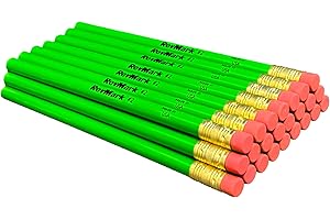 RevMark Jumbo Round Pencil 24-Pack with Black Lead, USA Made. Quality Cedar Wood for Carpenters, Construction Workers, Woodworkers, Framers, DIY, Students, Teachers (Neon Green)