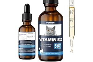 WOMRICH Vitamin B12 for Cats | Methylcobalamin Supplement | Boosts Red Blood Cell Formation, Energy, Nervous System & Appetite | 2 fl oz Dropper