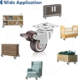W B D WEIBIDA 2 in Castor Wheels with Brakes, 600 Lbs, 4 Pack view 6