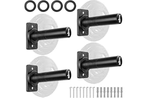 Yes4All Wall Mounted Weight Plate Holder - Fit 2inch Olympic Weight Plates, Protective Rubber Pad