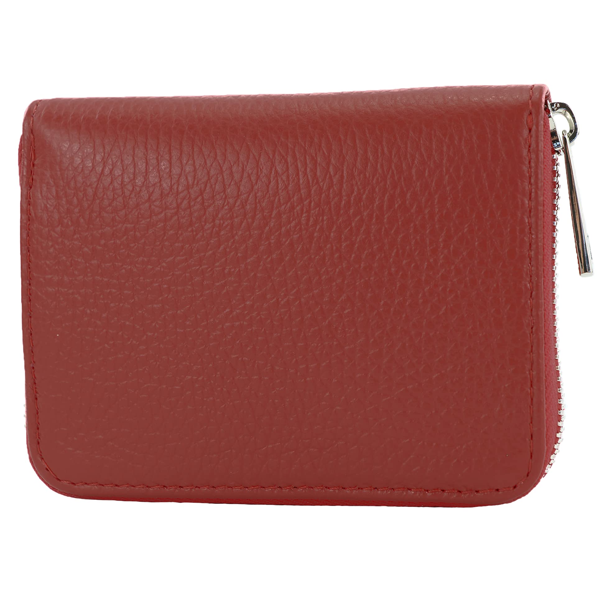 modamoda de Women's Genuine Leather Small Wallet, Purple Red