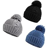 Zsedrut Baby Winter Beanie for Girls Boys Infant Toddler Warm Knit Twist Hat with Pompom
