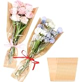Jansun 40Pcs Flower Wrapping Bags Kraft Paper Flower Sleeves for Bouquets | Flower Bags for Birthday, Wedding Graduation Gift, Florist Wrap Supplies, 9.8x17.9 Inch