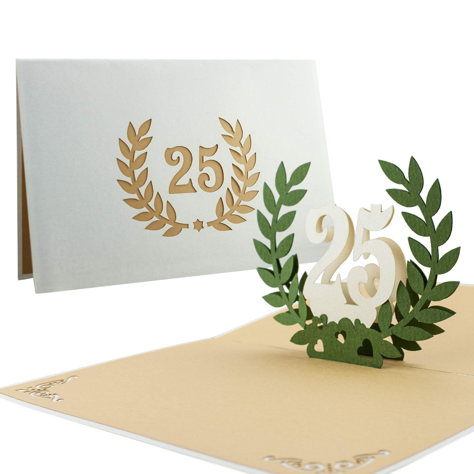Diese Klappkarten Pop Up Silver Anniversary Card - 3D 25th Wedding Anniversary Cards for Husband and Wife - Special Luxury Gift Card for Bride and Groom Couples
