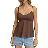 EasyGala Womens Cotton Sweetheart Neck Camisoles Cute Babydoll Tops Padded Crop Shirt Adjustable Spaghetti Strap Tank