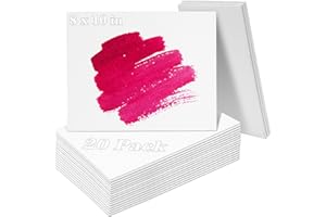 Canvases for Painting 8x10 Canvas Bulk 20 Pack Canvas Boards Blank Painting Canvas- Cotton Canvas Panel Bulk for Acrylic Pain