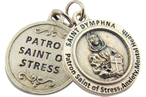 CATHOLIC SAINTS Silver Toned Base Catholic Patron Saint Medal Pendant, 3/4 Inch