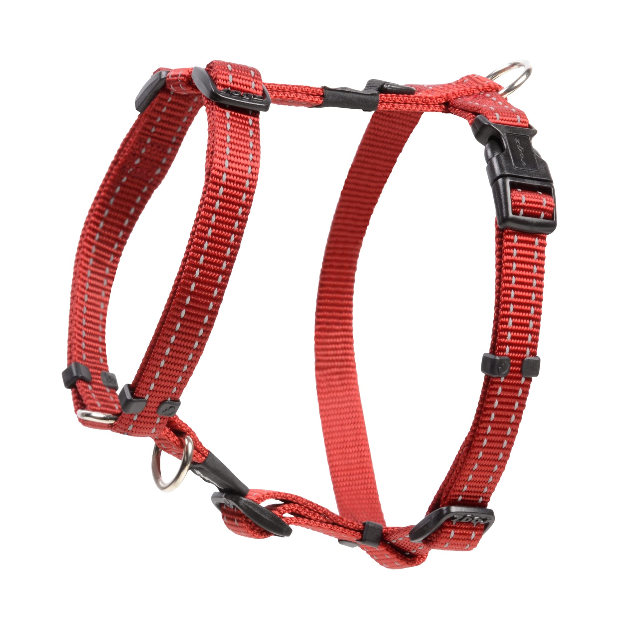 Reflective Adjustable H Harness for Small Dogs; matching collar and leash available, Red โ image 1