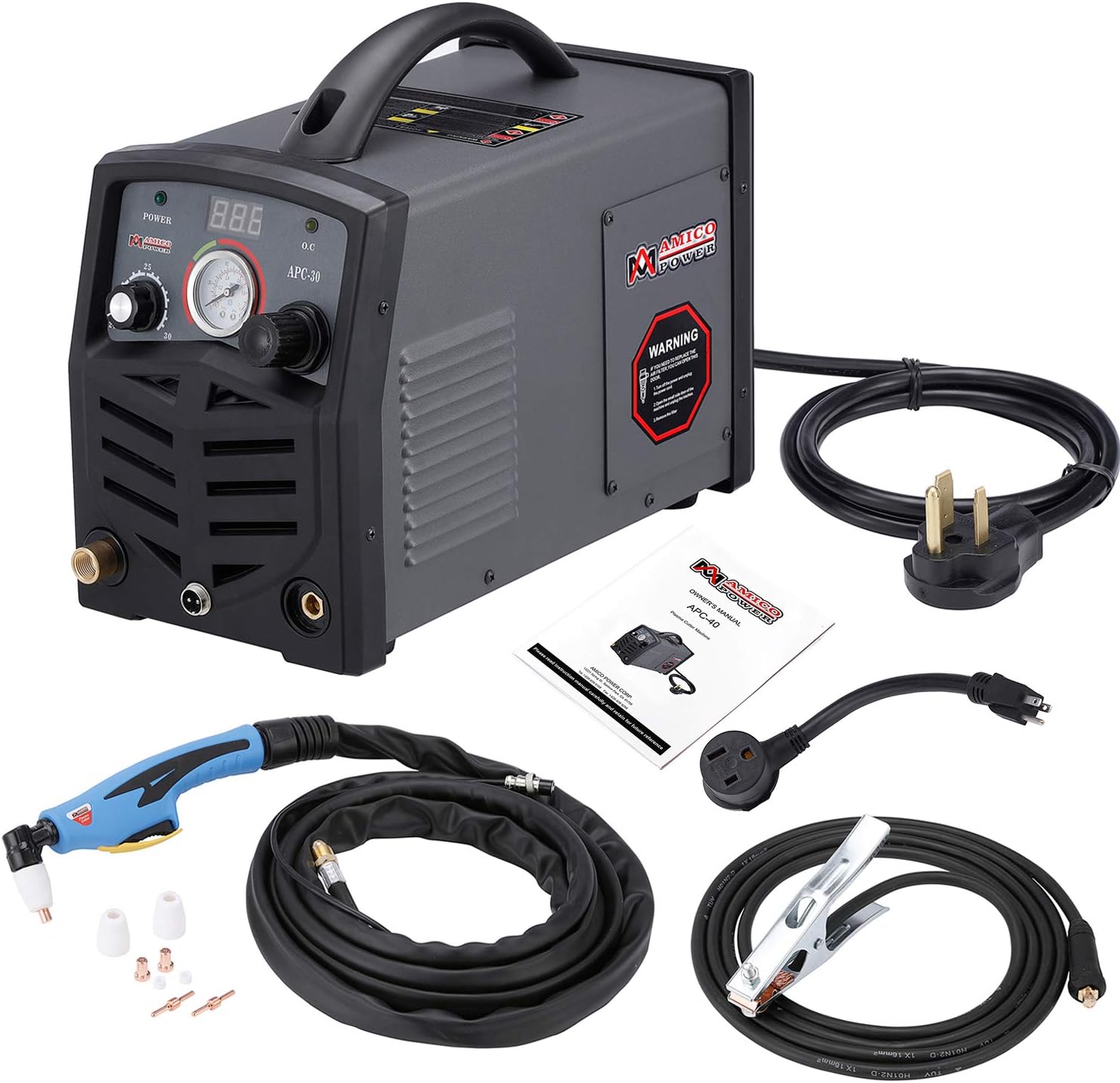 APC-30, 30 Amp Plasma Cutter, 115/230V Dual Voltage Compact Metal Cutting Machine, 3/4" Clean Cut.