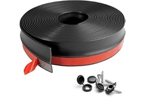 FCSOTSPS Garage Door Seal Top and Sides, 36Feet Universal Black Garage Door Weather Stripping Replacement, Adhesive Backed Rubber Garage Door Trim Seal Strip