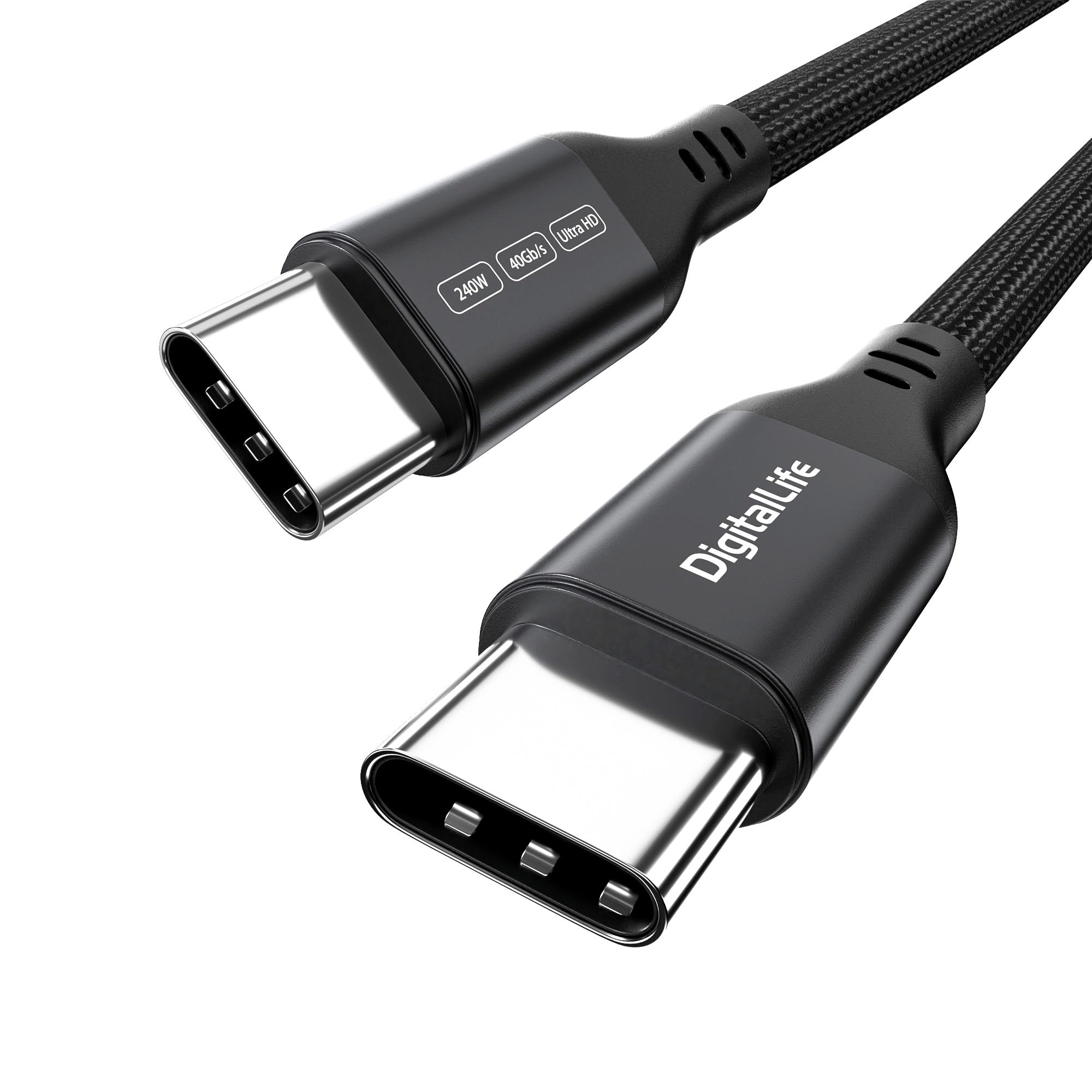 DigitalLife FlexTri Studio Edition - USB4.0 USB-C to C Cable (1.8m) | 240W PD, 40Gbps Data, 8K/60Hz Video - Pro Studio Cable for Audio Interfaces, MIDI Gear & Music Workstations