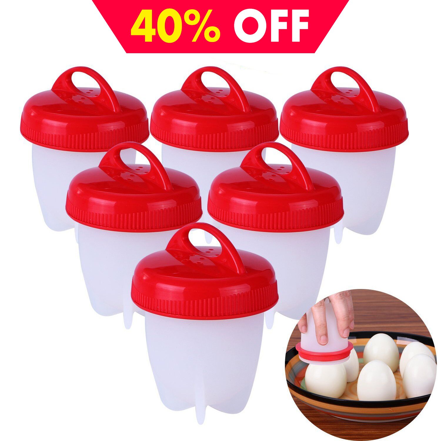 Huevo Cooker como visto en TV duro y suave hervidor de silicona ...