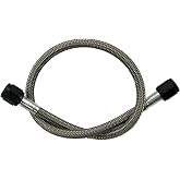 Nitrous Outlet 12" 4AN Stainless Braided Hose (Black Fittings)