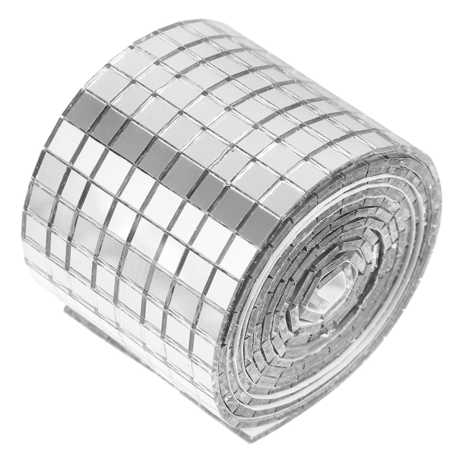 ULTNICE Mosaic Wall Sticker Self Adhesive Mini Square Glass Decorative Craft DIY Accessory Mirrors Mosaic Tiles Wallpaper for Kitchen Bathroom Home Decor Silver