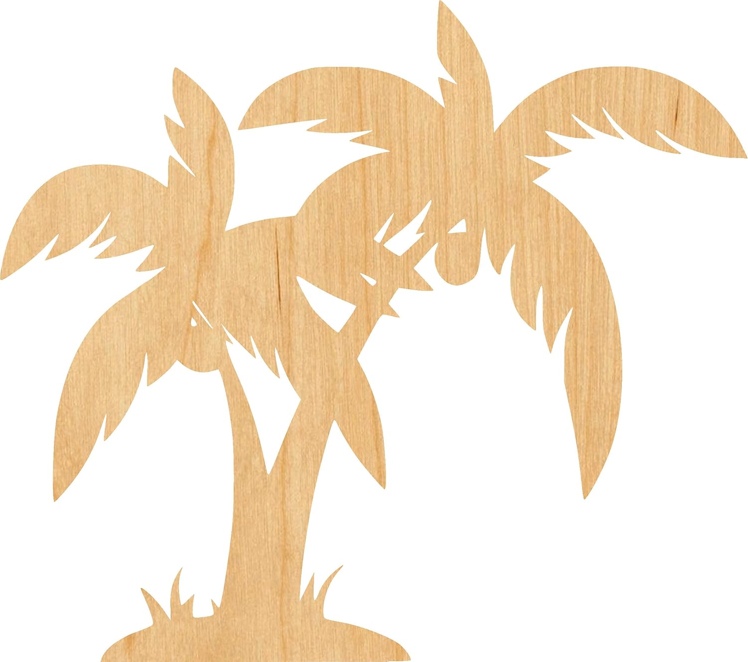 Mixed Media - Palm Trees Laser Cut Out Wood Shape Craft Supply - 4 Inch