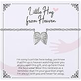 Ralukiia Hug from Heaven Gift, Angel Wings Memorial Necklace for Women, Sympathy Condolence Gifts for Loss of Loved One, Birthday Christmas Keepsake Letter from Heaven