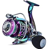 Sougayilang Colorful Fishing Reel 13 +1 BB Light Weight Ultra Smooth Powerful Spinning Reels, with CNC Line Management Graphi