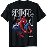 Marvel Spider-Man Homecoming Outlined Epic Jump Pose T-Shirt Small