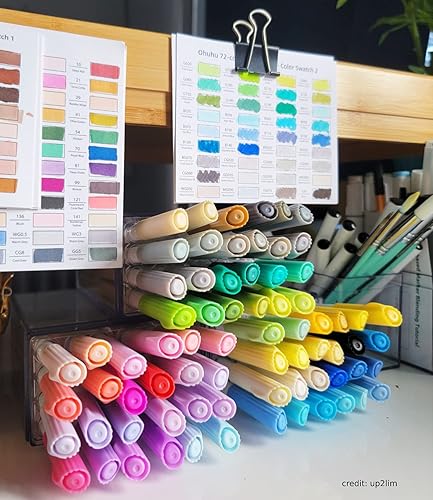 Ohuhu Dual Brush Pen Art Markers, Pastel, 24-Pack, Blendable