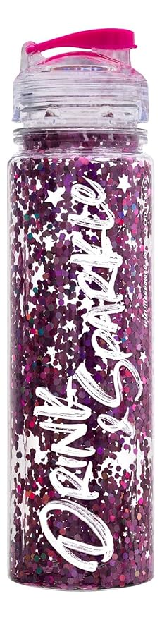 Goodtimes Drink & Sparkle Glitzertrinkflasche 500ml Transparent mit Trinkdeckel