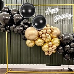 14pcs Black Foil Balloons Mylar Balloons 22in 15in