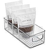 iDesign Stackable Storage Bin with Handles for Pantry, Fridge, or Freezer, Clear, Made in USA