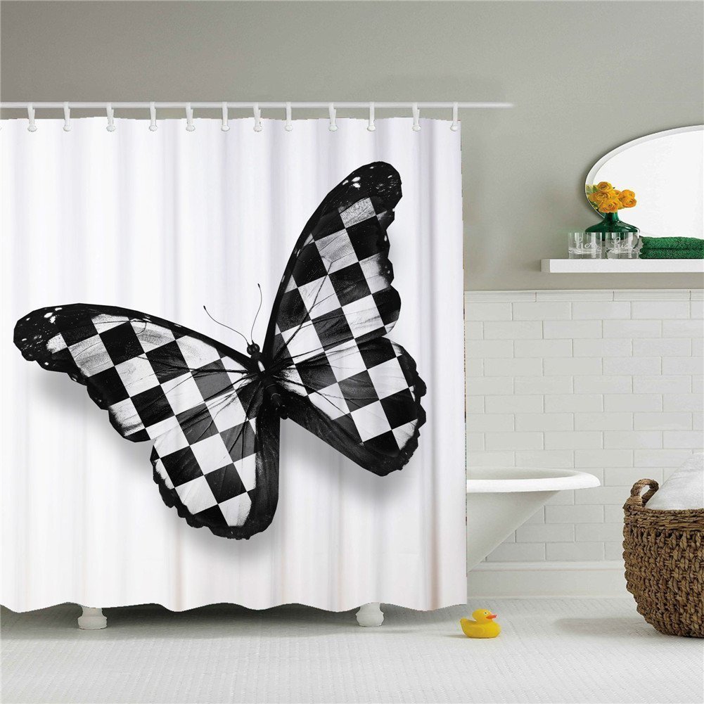 Mainstays Butterfly Fabric Shower Curtain for Home
