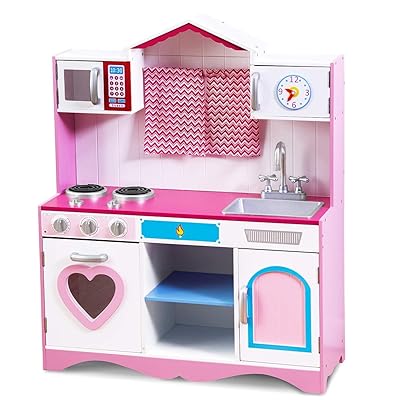 COSTWAY Large Pink Play Kitchen Set for Girls Ghana Ubuy