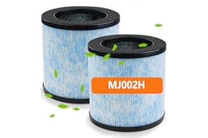 BBT BAMBOOST MJ002H Replacement Filter Compatible with POMORON MJ002H/MGK21J02 Air Purifier, 4-in-1 True HEPA and High-Efficiency Activated Carbon Filter, Compare Part MJ002H-RF, 2 Pack