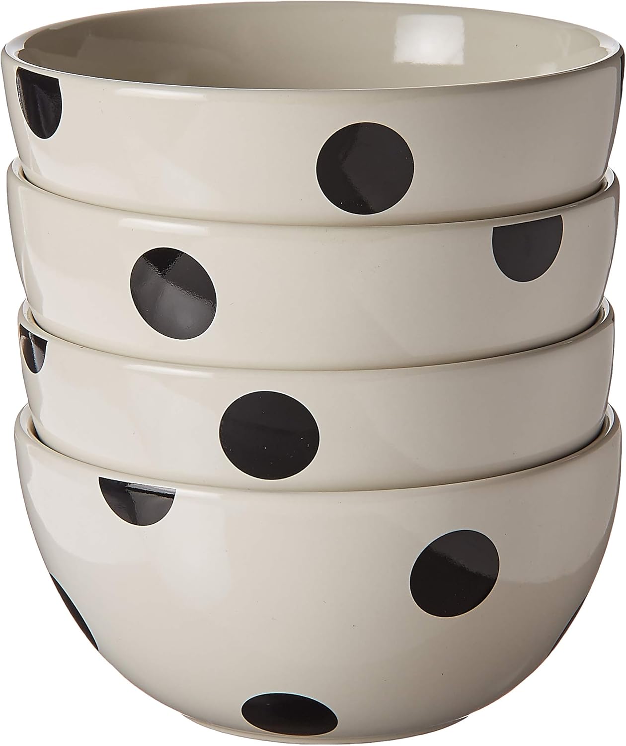 Kate Spade Deco Dot Soup Bowl, 1.05 LB, White 4 Piece
